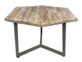 Olivia - table d'appoint - noire - bois recyclé et métal - 56x47cm